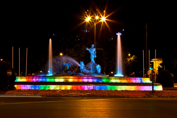 Neptuno iluminado World Pride Madrid 2017